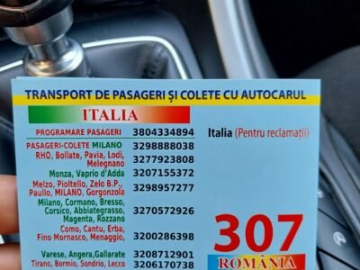 Preluam colete şi pasageri din următoarele localităţi ale Italiei