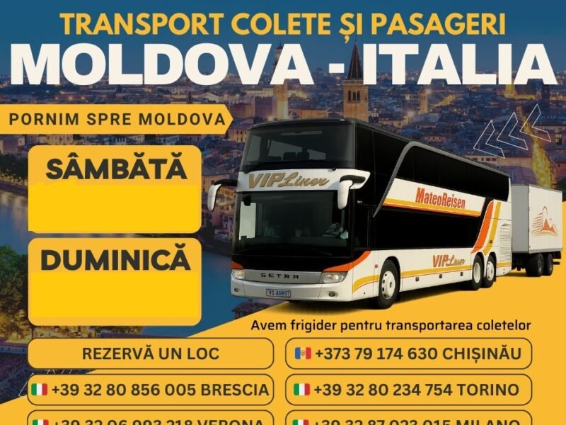 Transport sigur și rapid de colete și pasageri Italia-Moldova frigider