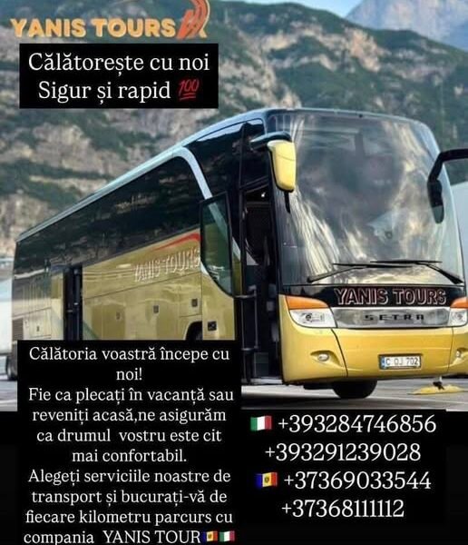 Transport colete şi pasageri Italia Moldova Italia