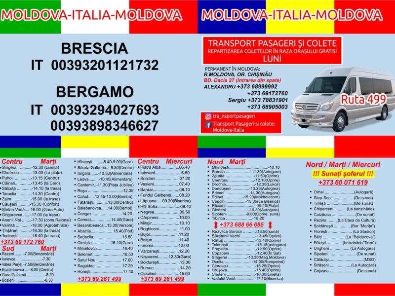 Brescia - Bergamo. Colete, pasageri