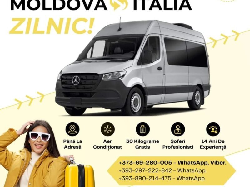 Zilnic Italia-Moldova, pasageri şi colete