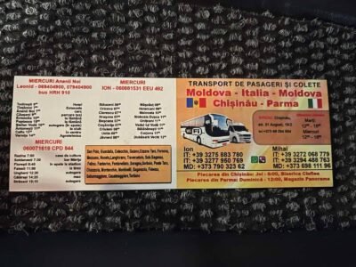 Colete şi pasageri. Italia Moldova. VM Tour
