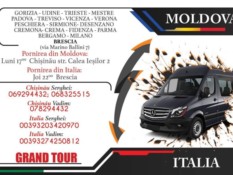 Joi Italia-Moldova. Colete şi pasageri. Grand Tour