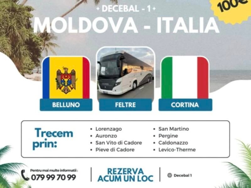 Transport colete/pasageri Cortina-Belluno, Feltre-Borgo